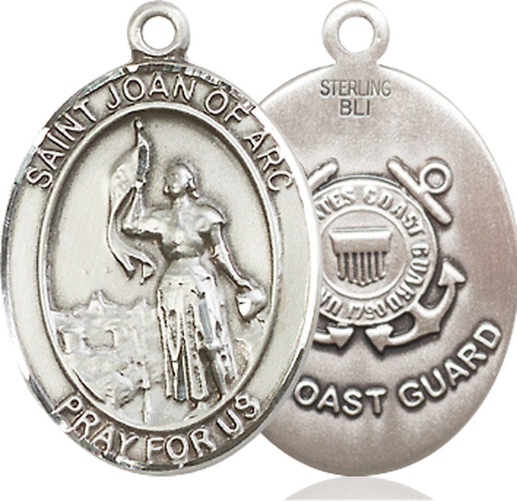 Sterling Silver Saint Joan of Arc  Coast Guard Medal