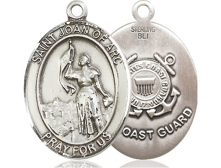 Sterling Silver Saint Joan of Arc  Coast Guard Medal