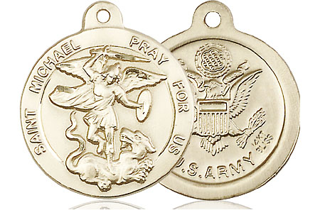 14kt Gold Saint Michael Army Medal