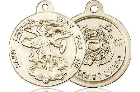 14kt Gold Saint Michael Coast Guard Medal