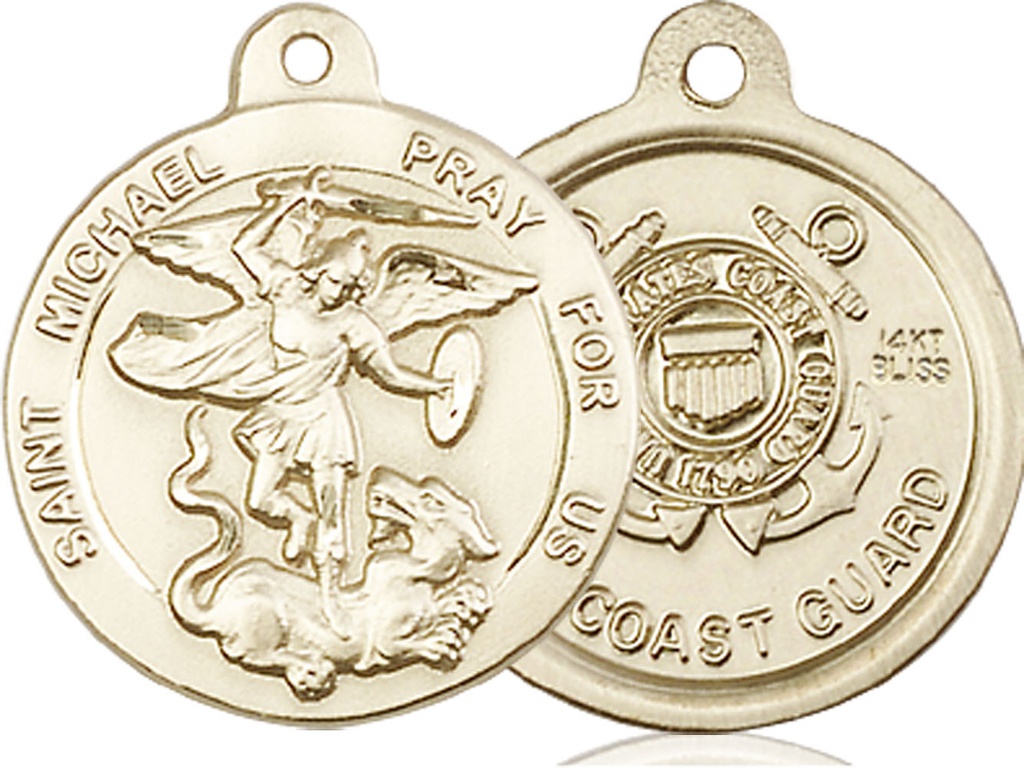 14kt Gold Saint Michael Coast Guard Medal