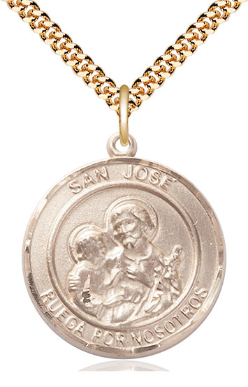14kt Gold Filled San Jose Pendant on a 24 inch Gold Filled Heavy Curb chain