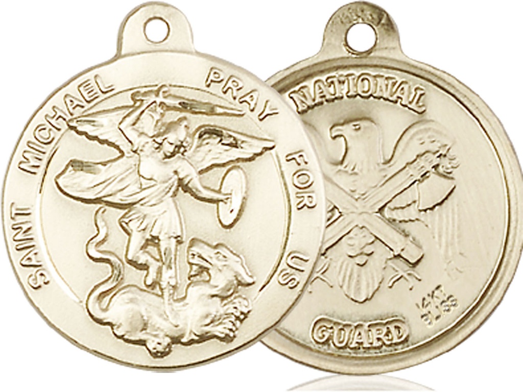 14kt Gold Saint Michael National Guard Medal