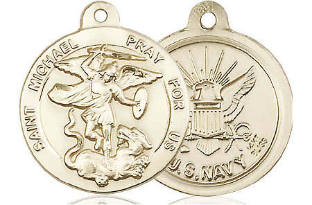 14kt Gold Saint Michael Navy Medal