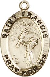 [3989GF] 14kt Gold Filled Saint Francis of Assisi Medal