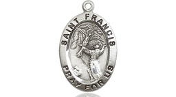 [3989SS] Sterling Silver Saint Francis of Assisi Medal