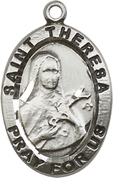 [3992SS] Sterling Silver Saint Theresa Medal
