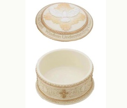 [B-77824-C] Holy Spirit Keepsake Box, White, 4&quot; D
