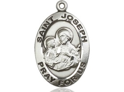 [4024SS] Sterling Silver Saint Joseph Medal