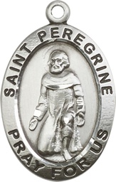 [4026SS] Sterling Silver Saint Peregrine Medal