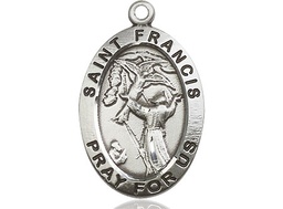 [4029SS] Sterling Silver Saint Francis of Assisi Medal