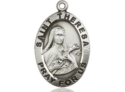 [4032SS] Sterling Silver Saint Theresa Medal