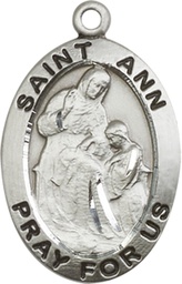 [4033SS] Sterling Silver Saint Ann Medal