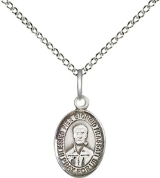 [9278SS/18SS] Sterling Silver Blessed Pier Giorgio Frassati Pendant on a 18 inch Sterling Silver Light Curb chain