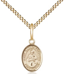 [9279GF/18G] 14kt Gold Filled Saint Gabriel Possenti Pendant on a 18 inch Gold Plate Light Curb chain