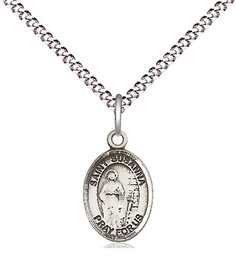 [9280SS/18S] Sterling Silver Saint Susanna Pendant on a 18 inch Light Rhodium Light Curb chain