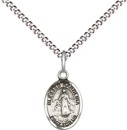 [9283SS/18S] Sterling Silver Blessed Karolina Kozkowna Pendant on a 18 inch Light Rhodium Light Curb chain