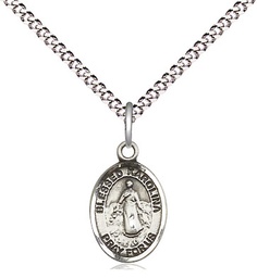 [9283SS/18S] Sterling Silver Blessed Karolina Kozkowna Pendant on a 18 inch Light Rhodium Light Curb chain
