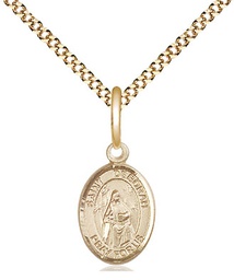 [9286GF/18G] 14kt Gold Filled Saint Deborah Pendant on a 18 inch Gold Plate Light Curb chain