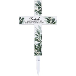 [14407] "Dad" Solar Cross Stake