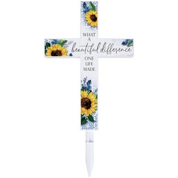 [14514] "Beautiful Difference" Solar Cross Stake