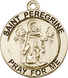 [4060GF] 14kt Gold Filled Saint Peregrine Medal