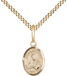 [9290GF/18G] 14kt Gold Filled Mater Dolorosa Pendant on a 18 inch Gold Plate Light Curb chain