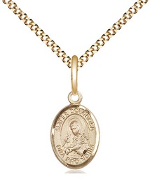 [9290GF/18G] 14kt Gold Filled Mater Dolorosa Pendant on a 18 inch Gold Plate Light Curb chain