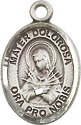 [9290SS] Sterling Silver Mater Dolorosa Medal