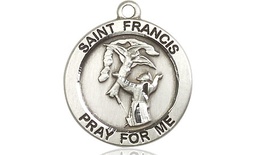 [4061SS] Sterling Silver Saint Francis of Assisi Medal