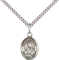 [9290SS/18S] Sterling Silver Mater Dolorosa Pendant on a 18 inch Light Rhodium Light Curb chain