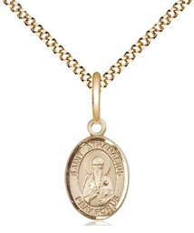 [9296GF/18G] 14kt Gold Filled Saint Athanasius Pendant on a 18 inch Gold Plate Light Curb chain