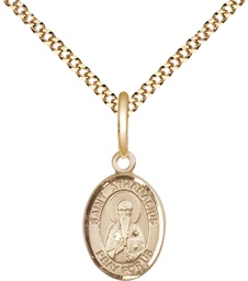 [9296GF/18G] 14kt Gold Filled Saint Athanasius Pendant on a 18 inch Gold Plate Light Curb chain