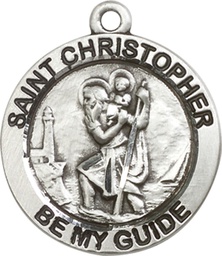 [4075SS] Sterling Silver Saint Christopher Medal