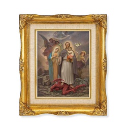 [HI-417-977] 12" x 14" Ornate Frame St. Joseph Terror of Demons