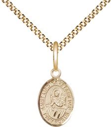 [9297GF/18G] 14kt Gold Filled Saint Lidwina of Schiedam Pendant on a 18 inch Gold Plate Light Curb chain