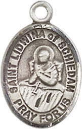 [9297SS] Sterling Silver Saint Lidwina of Schiedam Medal