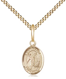 [9298GF/18G] 14kt Gold Filled Saint Fiacre Pendant on a 18 inch Gold Plate Light Curb chain