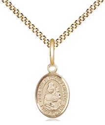 [9299GF/18G] 14kt Gold Filled Our Lady of Prompt Succor Pendant on a 18 inch Gold Plate Light Curb chain