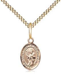 [9300GF/18G] 14kt Gold Filled Saint Joseph of Arimathea Pendant on a 18 inch Gold Plate Light Curb chain