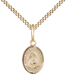 [9302GF/18G] 14kt Gold Filled Saint Bede the Venerable Pendant on a 18 inch Gold Plate Light Curb chain