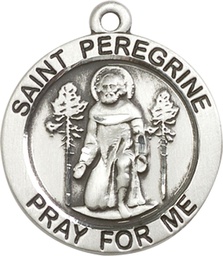 [4081SS] Sterling Silver Saint Peregrine Medal