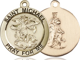 [4082GF] 14kt Gold Filled Saint Michael the Archangel Medal