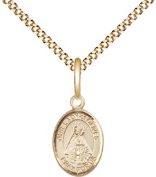[9303GF/18G] 14kt Gold Filled Our Lady of Olives Pendant on a 18 inch Gold Plate Light Curb chain