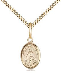 [9303GF/18G] 14kt Gold Filled Our Lady of Olives Pendant on a 18 inch Gold Plate Light Curb chain