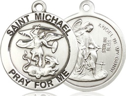 [4082SS] Sterling Silver Saint Michael the Archangel Medal