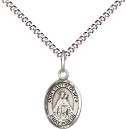 [9303SS/18S] Sterling Silver Our Lady of Olives Pendant on a 18 inch Light Rhodium Light Curb chain