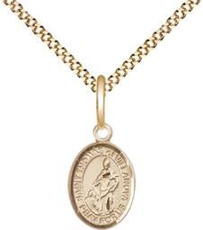 [9304GF/18G] 14kt Gold Filled Saint Thomas of Villanova Pendant on a 18 inch Gold Plate Light Curb chain
