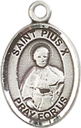 [9305SS] Sterling Silver Saint Pius X Medal