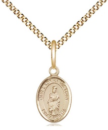 [9306GF/18G] 14kt Gold Filled Our Lady of Victory Pendant on a 18 inch Gold Plate Light Curb chain